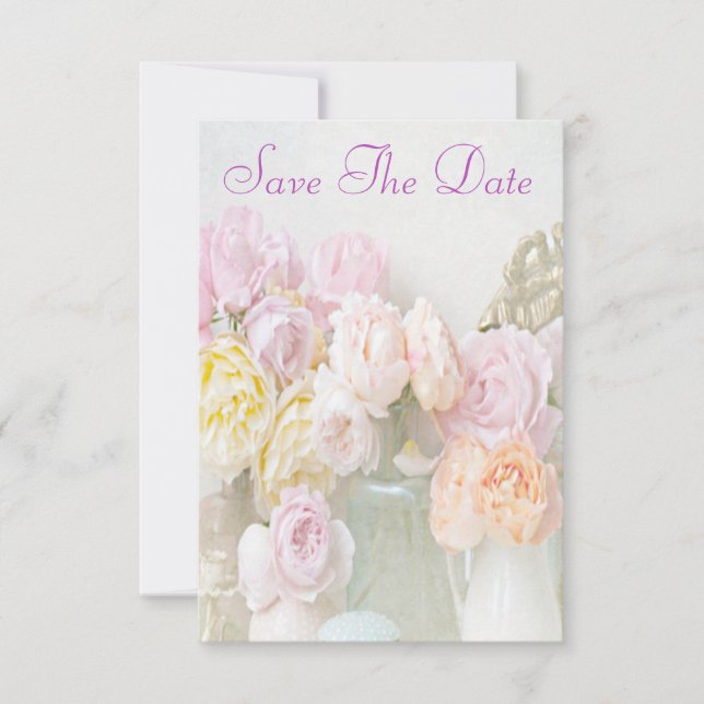 Romantic Roses in Jars Save The Date Invitation (Front)