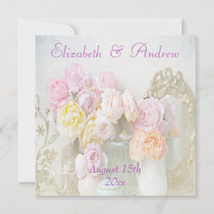Romantic Roses in Jars Wedding Invite
