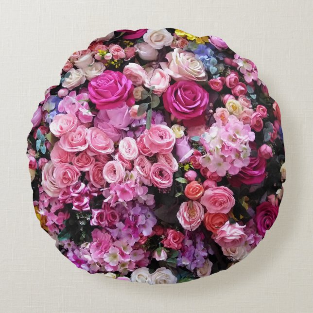 ROMANTIC ROSES ROUND CUSHION (Front)