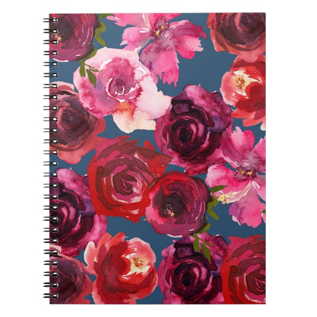 Romantic Roses Spiral Notebook (Front)