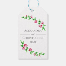 Romantic Roses Wedding Favor Tag