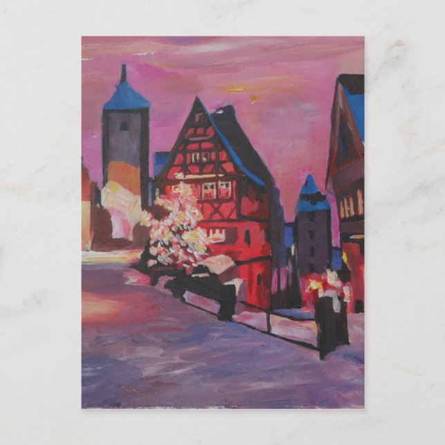 Romantic Rothenburg Tauber Germany in winter Postcard (Front)