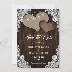 Romantic Rustic Country Wedding Save The Date