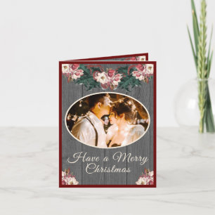 Romantic Rustic Couples Photo Christmas Cards