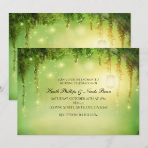 Romantic Rustic Enchanted Forest Tree Invitations