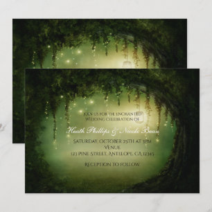 Romantic Rustic Enchanted Forest Tree Invitations