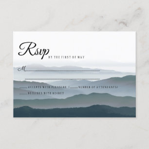Romantic Rustic Mountain Wedding RSVP Card