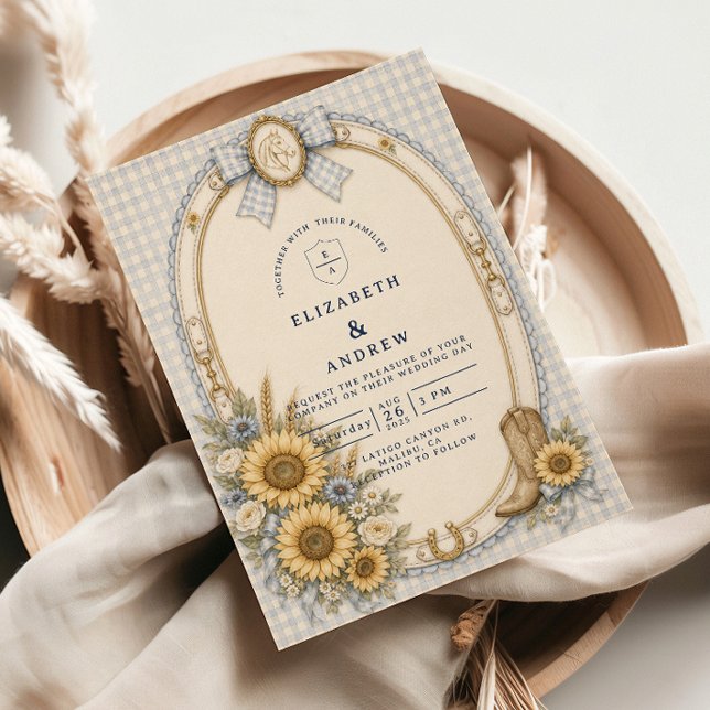 Romantic Rustic Sunflower Wedding Invitation (Creator Uploaded)