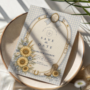 Romantic Rustic Sunflower Wedding Save The Date