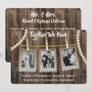 Romantic & Rustic Vow Renewal w/Photos Invitation