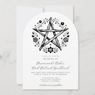 Romantic Rustic Wood Star Floral Wedding Invitation