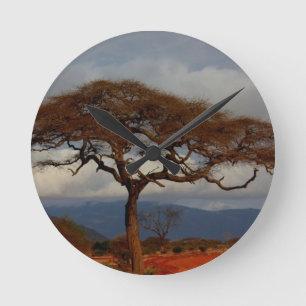 Romantic Safari Africa Bridal Shower Custom Peace Round Clock
