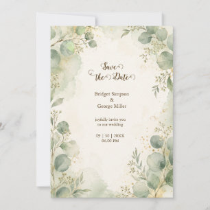 Romantic Sage Eucalyptus Wedding Botanicals Invitation