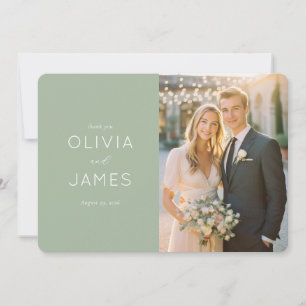 Romantic Sage Floral Wedding Thank You Card