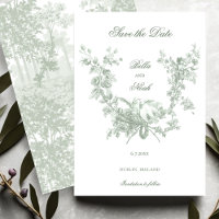 Romantic Sage Floral Wreath w/Lovebirds Wedding