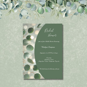 Romantic Sage Green Eucalyptus bridal shower  Invitation