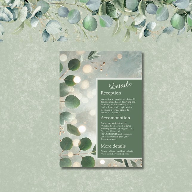 Romantic Sage Green Eucalyptus Wedding Enclosure Card (Creator Uploaded)