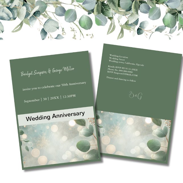 Romantic Sage Green Eucalyptus Wedding Invitation (Creator Uploaded)