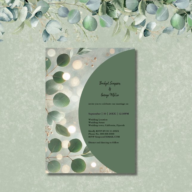 Romantic Sage Green Eucalyptus Wedding Invitation (Creator Uploaded)