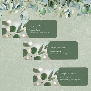 Romantic Sage Green Eucalyptus Wedding Return Address Label