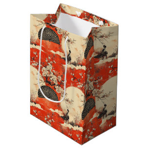Romantic Sakura Kimono Couple Pattern (1) Medium Gift Bag