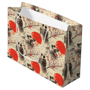 Romantic Sakura Kimono Couple Pattern (3) Large Gift Bag