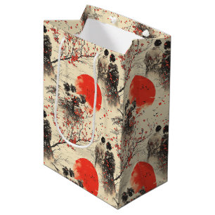 Romantic Sakura Kimono Couple Pattern (3) Medium Gift Bag