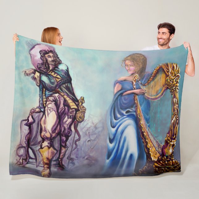 Romantic Scene Map Fleece Blanket (In Situ)