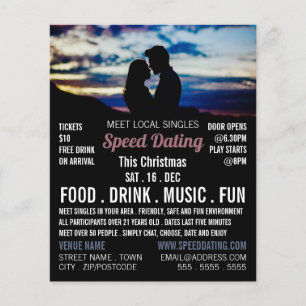 Romantic Scene, Speed Dating Event Advertising Flyer