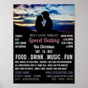 Romantic Scene, Speed Dating Event Advertising Poster