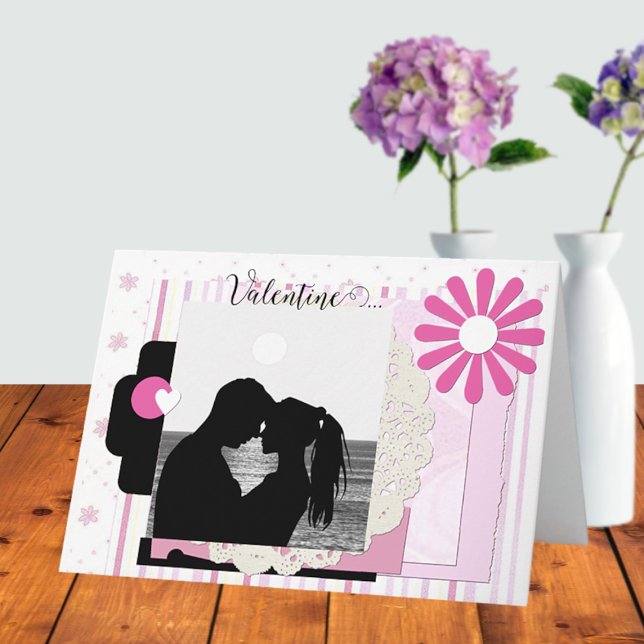 Romantic Scrapbook Photo Valentine Card (Creator Uploaded)
