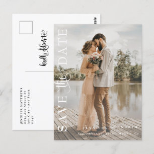 Romantic Script   Calligraphy Save the Date Postcard