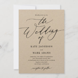 Romantic Script EDITABLE COLOR Wedding Invitation