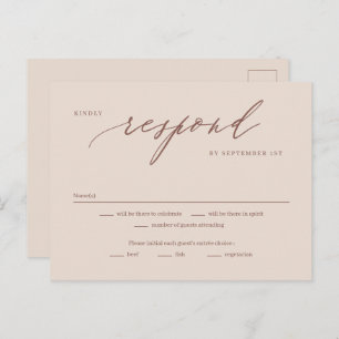 Romantic Script Editable Colour RSVP Reply Card