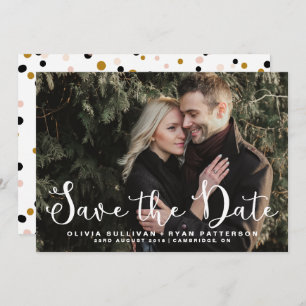 Romantic Script   Photo Save the Date Announcement