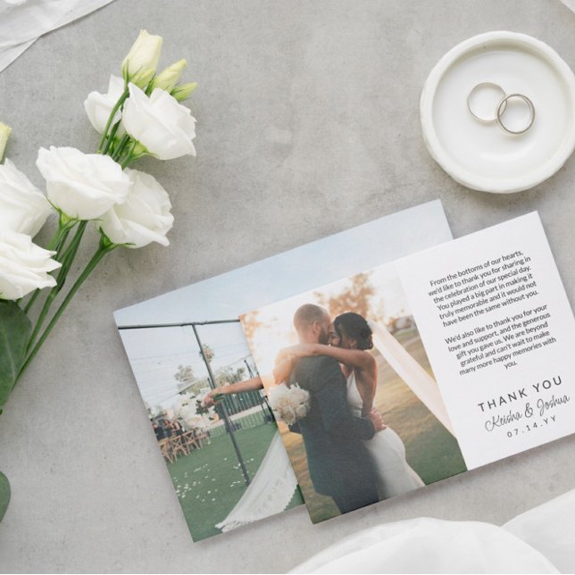 Romantic Script Printed Message Wedding Thank You (Creator Uploaded)