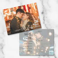 Romantic Script Wedding Photo Save the Date Announ