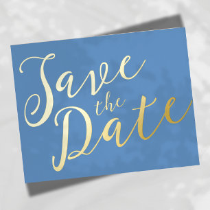 Romantic Script Wedding Save The Date Postcard