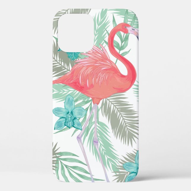 Romantic seamless pattern with flamingo bird and o Case-Mate iPhone case (Back)