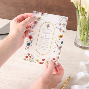 Romantic Seaside spring Blossom wedding Vellum Invitations
