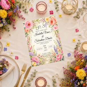 Romantic Secret Garden Bloom Wedding Invitation
