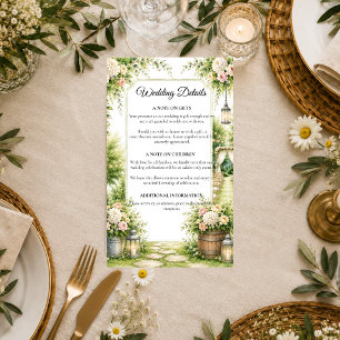Romantic Secret Garden Elegance Wedding  Enclosure Card