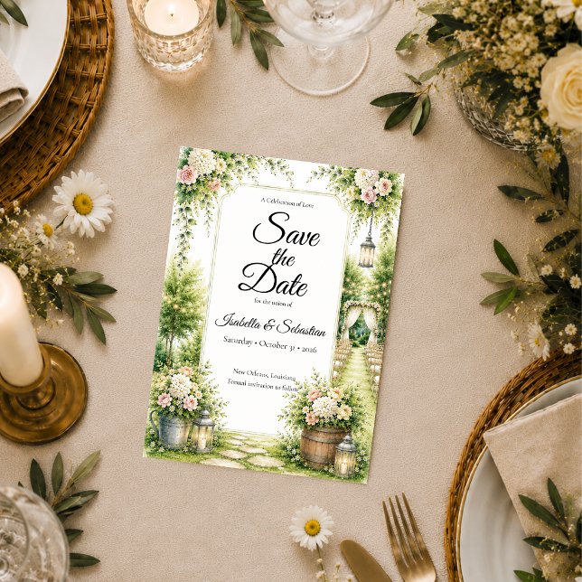 Romantic Secret Garden Elegance Wedding Save The Date (Creator Uploaded)