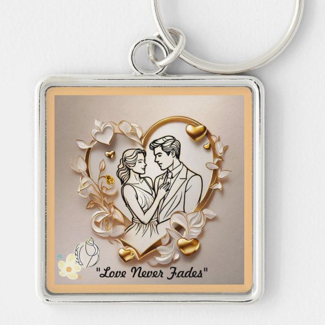 "Romantic Serenity Found" Key Ring (Front)