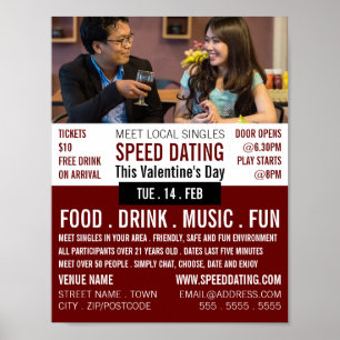 Romantic Setting, Speed Dating Event Advertising Poster