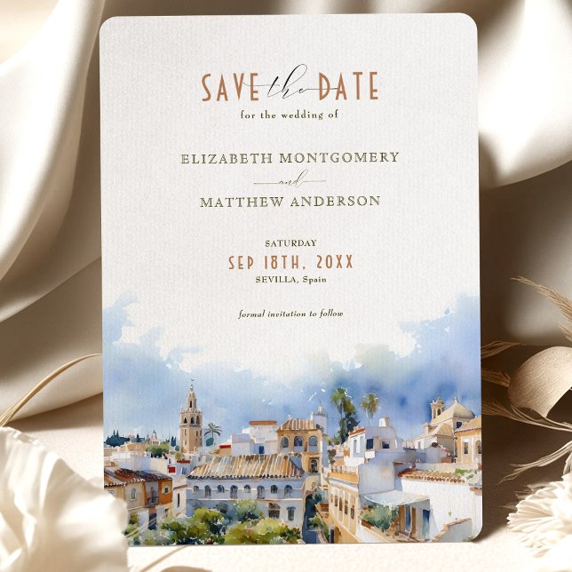Romantic Sevilla Spain Destination Save the Date Invitation (Creator Uploaded)