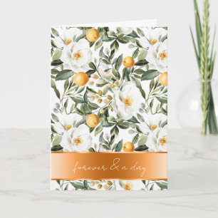 Romantic Sicilian Summer Floral Oranges Wedding Card