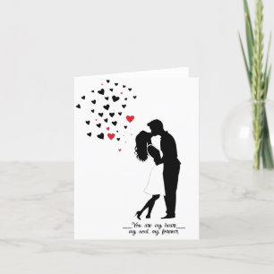 Romantic Silhouette Kiss Card – Custom Valentine