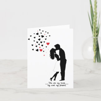 Romantic Silhouette Kiss Card – Custom Valentine