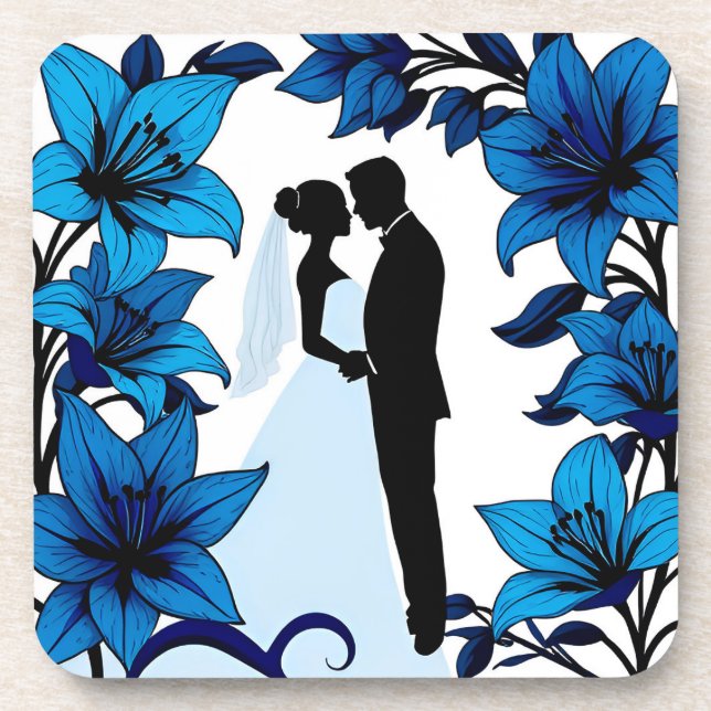 Romantic Silhouette of a Couple Coaster (Front)